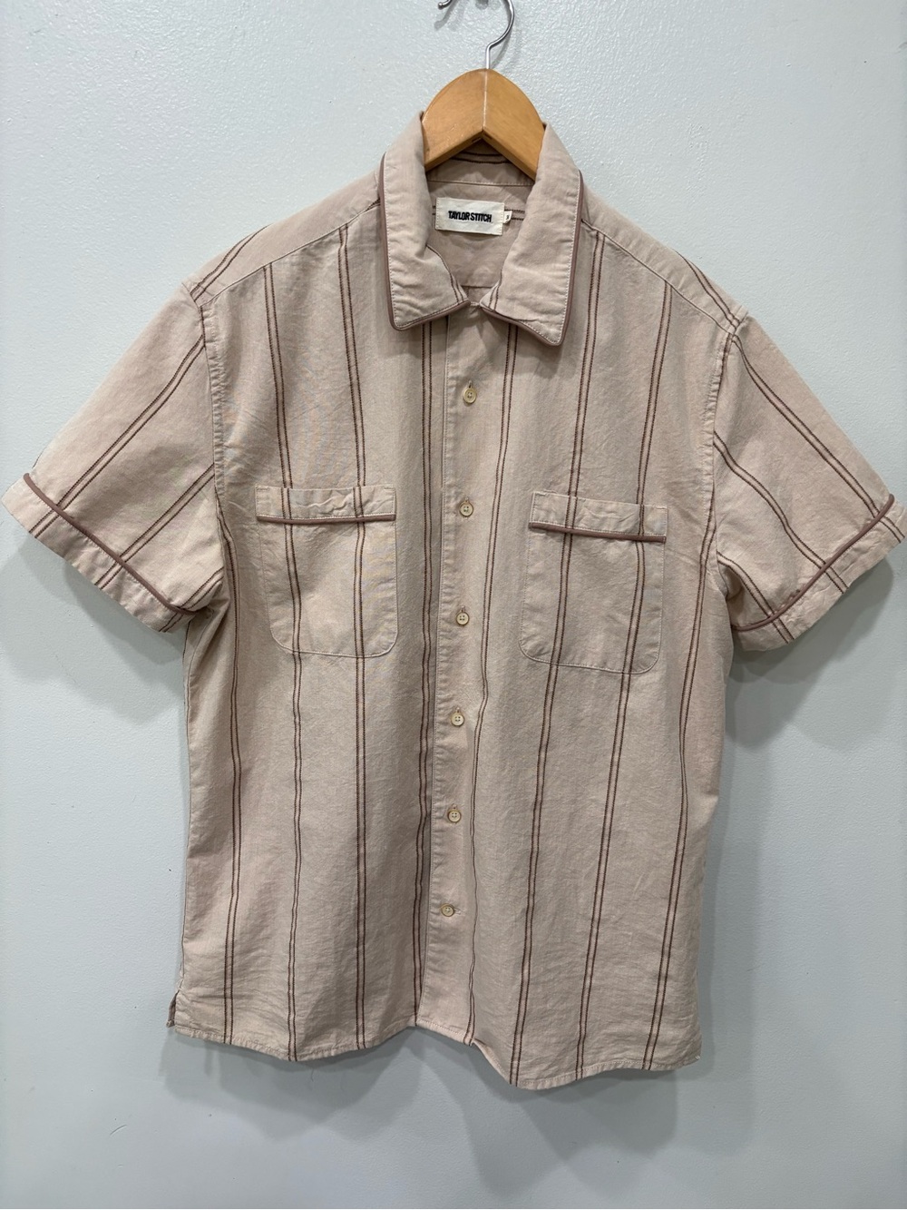 Taylor Stitch Tulum Organic Cotton Button Down Short Sleeve Shirt Men’s Size 38